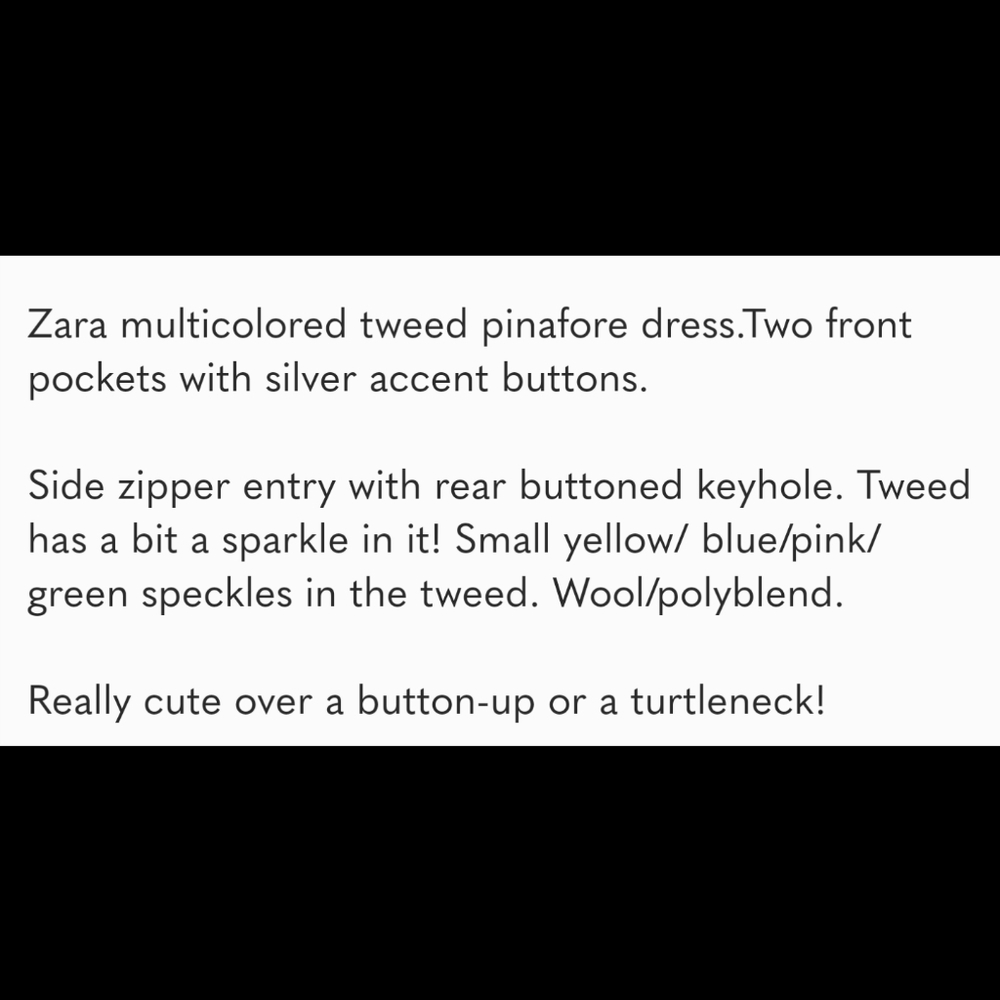 Zara Tweed Plaid Pinafore Dress - Picture 7 of 12